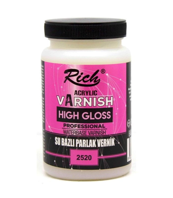 RİCH SU BAZLI HİGH GLOSS PARLAK VERNİK 250CC