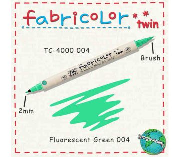 Zig Fabricolor Twin Çift Uçlu Kumaş Boyama Kalemi FLORASAN GREEN