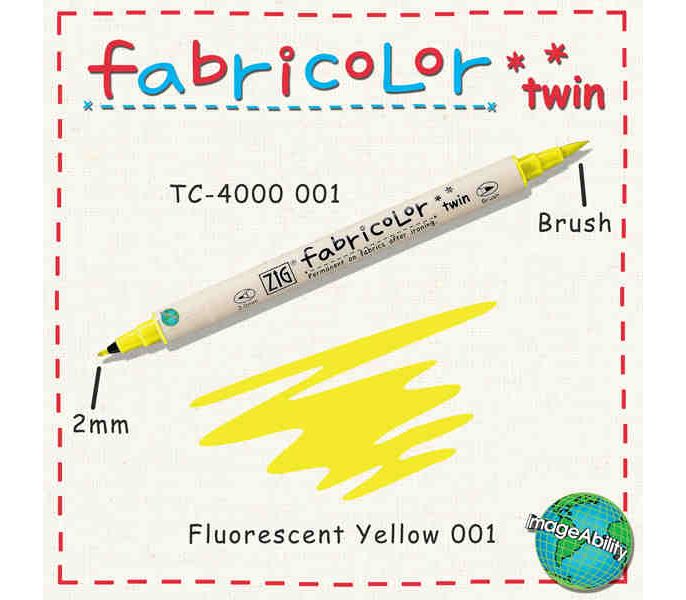 Zig Fabricolor Twin Çift Uçlu Kumaş Boyama Kalemi FLORASAN SARI