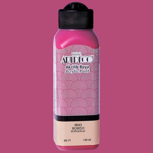 Artdeco Yeni Formül Akrilik Boya 140 ml 3643 Bordo