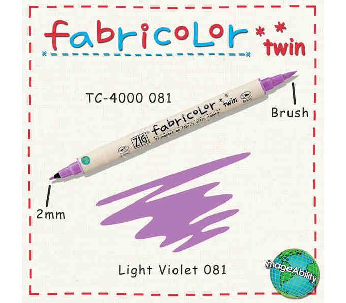 Zig Fabricolor Twin Çift Uçlu Kumaş Boyama Kalemi LIGHT VIOLET- AÇIK MOR