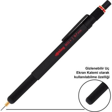 Rotring 800+ Mekanik Versatil Uçlu Kalem Siyah 0.7 mm