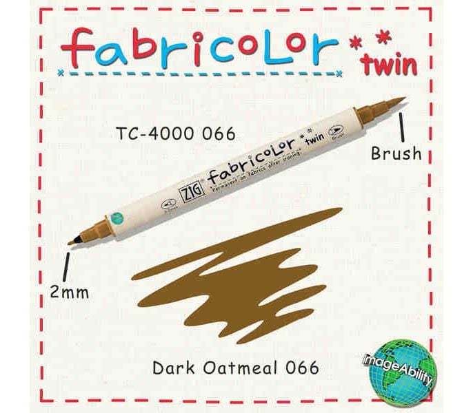Zig Fabricolor Twin Çift Uçlu Kumaş Boyama Kalemi DARK OATMEAL
