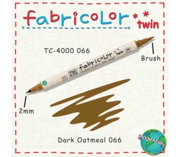 Zig Fabricolor Twin Çift Uçlu Kumaş Boyama Kalemi DARK OATMEAL