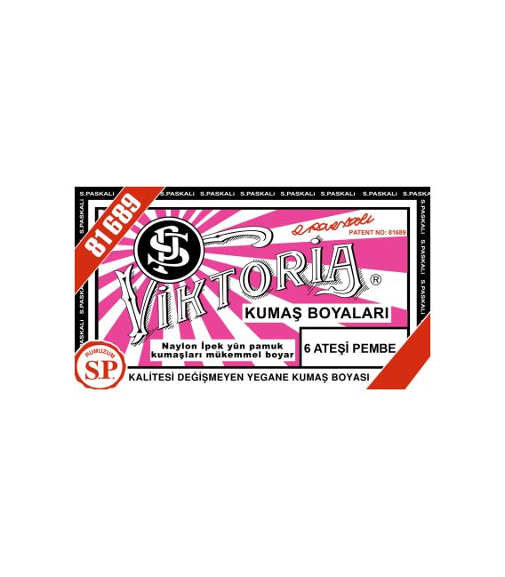 Viktoria Toz Kumaş Boyası 06 Ateşi Pembe