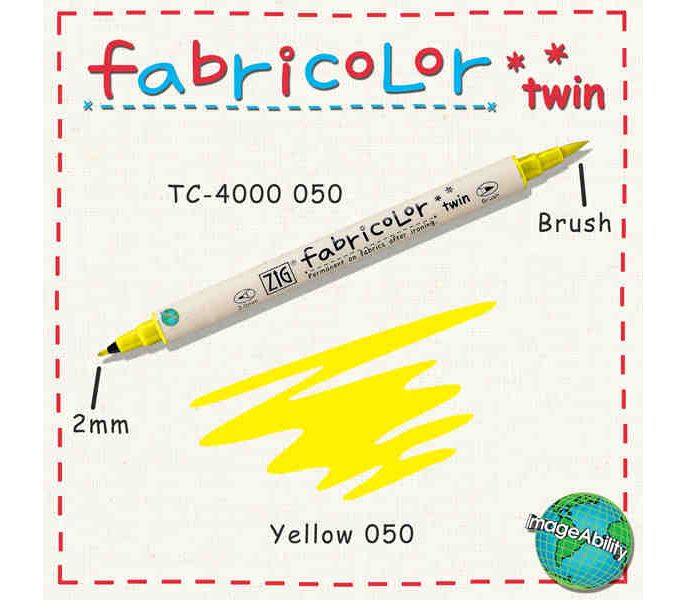 Zig Fabricolor Twin Çift Uçlu Kumaş Boyama Kalemi YELLOW - SARI