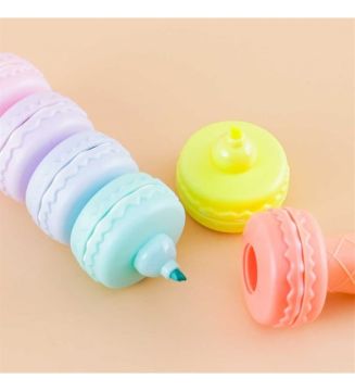 Makaron Desenli Fosforlu Kalem 6 Renk