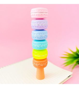 Makaron Desenli Fosforlu Kalem 6 Renk