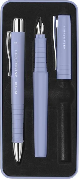 Faber Castell Grip 2011 Hediye Seti Pale İris Metal Kutu Dolma Kalem Ve Tükenmez Kalem Yedek Kartuş
