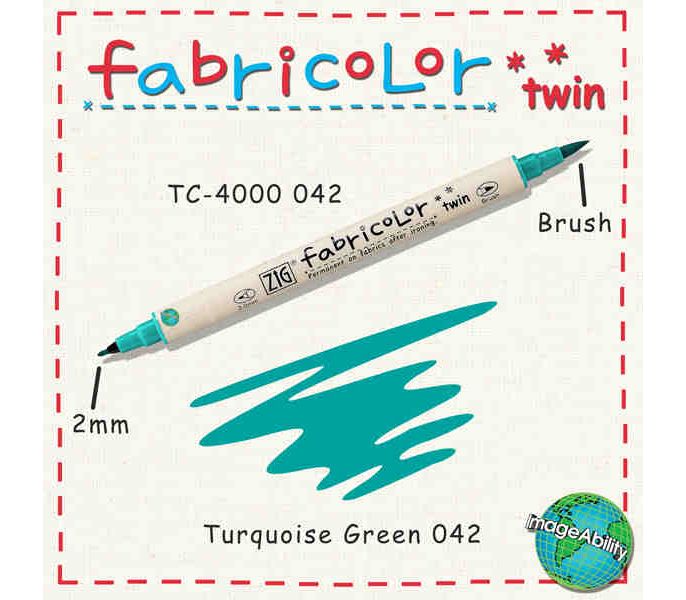 Zig Fabricolor Twin Çift Uçlu Kumaş Boyama Kalemi TURQUOISE GREEN - TURKUAZ YEŞİLİ
