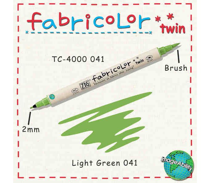 Zig Fabricolor Twin Çift Uçlu Kumaş Boyama Kalemi LIGHT GREEN - AÇIK YEŞİL
