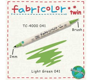 Zig Fabricolor Twin Çift Uçlu Kumaş Boyama Kalemi LIGHT GREEN - AÇIK YEŞİL