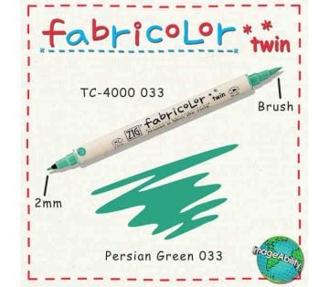Zig Fabricolor Twin Çift Uçlu Kumaş Boyama Kalemi PERSIAN GREEN