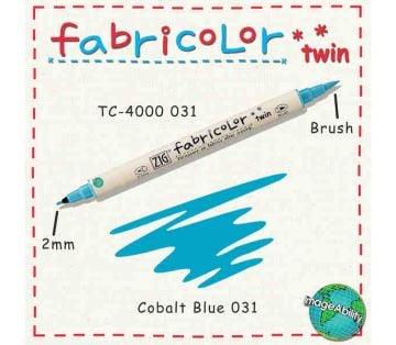 Zig Fabricolor Twin Çift Uçlu Kumaş Boyama Kalemi KOBALT MAVİ - COBALT BLUE