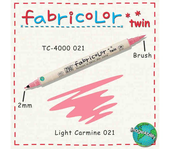 Zig Fabricolor Twin Çift Uçlu Kumaş Boyama Kalemi AÇIK KARMİN - LIGHT CARMINE