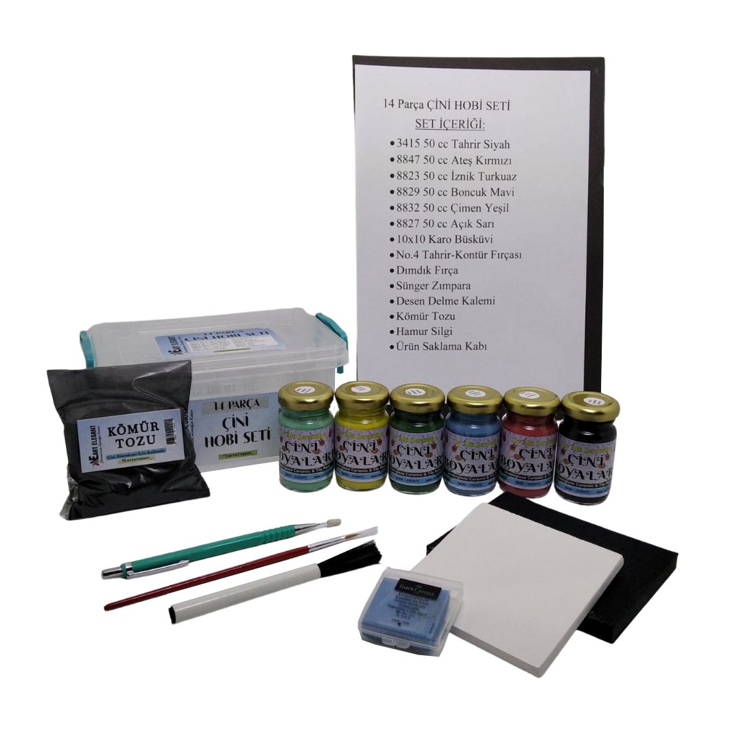 Art Elegant 14 Parça Çini Seramik Hobi Seti