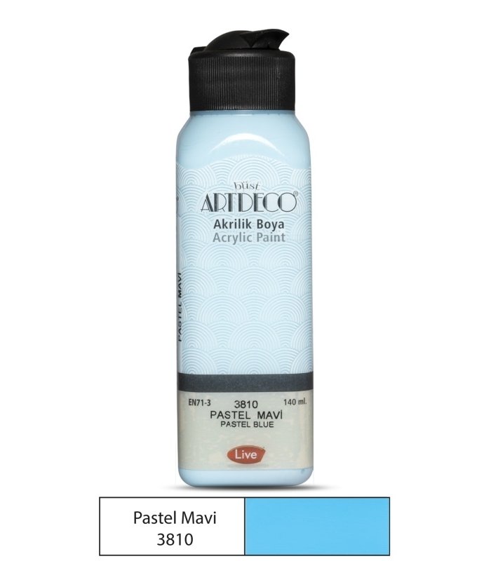 Artdeco Yeni Formül Akrilik Boya 140 ml 3810 Pastel Mavi