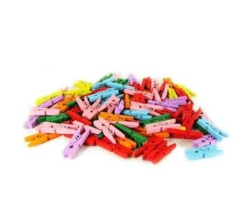 Südor Ahşap Renkli Mandal Büyük 2,5 cm 30'lu