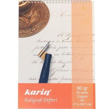 Karin Kaligrafi Defteri Çizgisiz A4 90gr 50 yp.