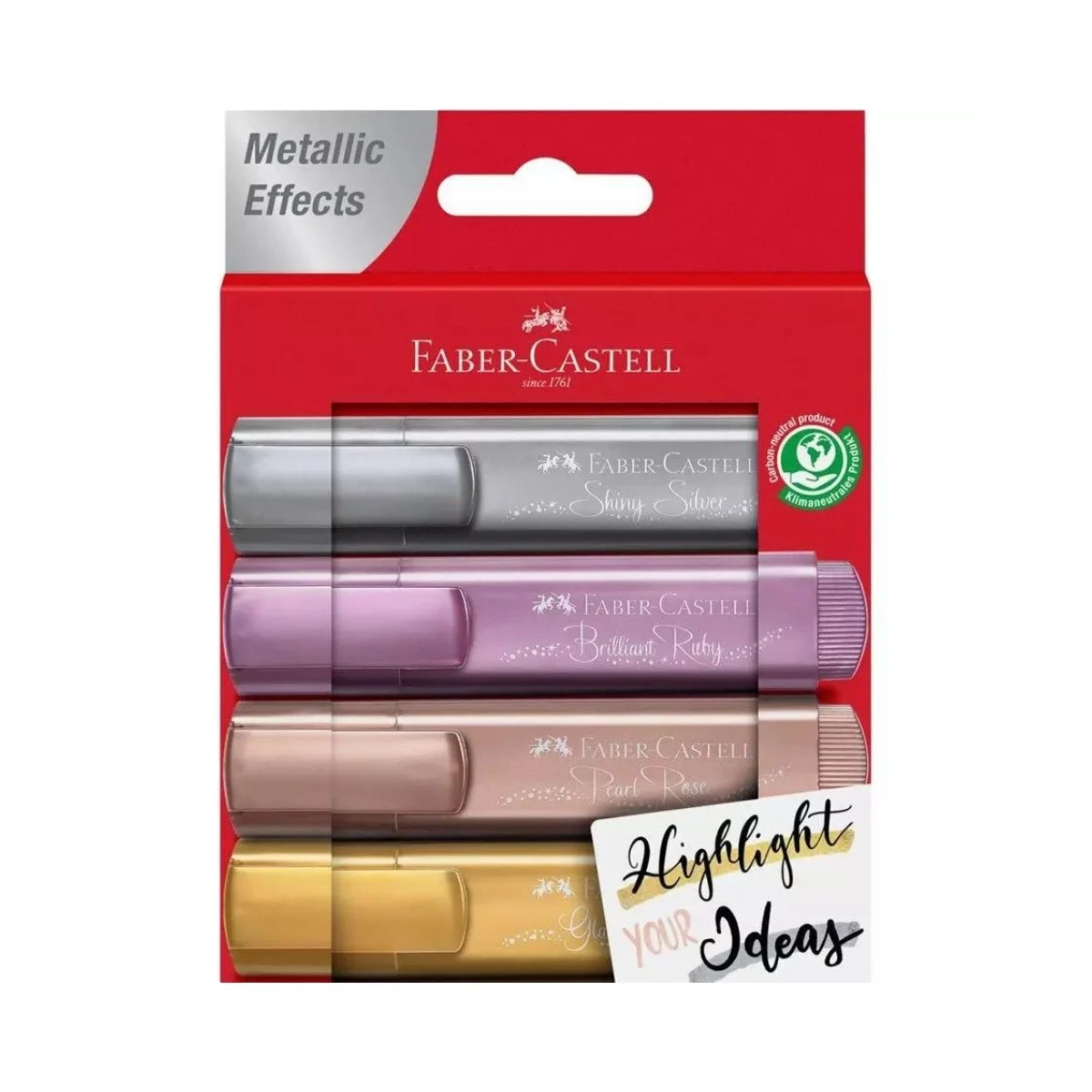 Faber Castell Fosforlu Kalem 46 Metalik Renkler 4’lü Set 154640