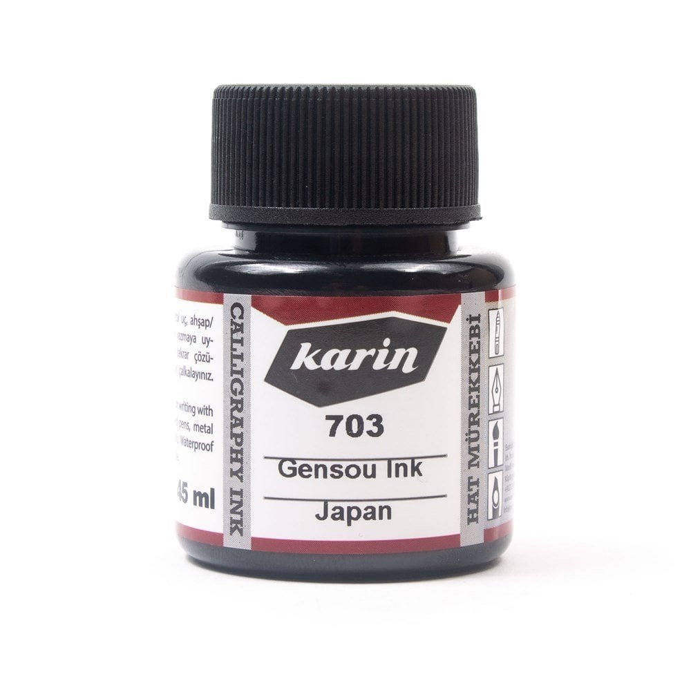 Karin Japon Hat ve Kaligrafi Mürekkebi Gensou 703 Siyah 45ml