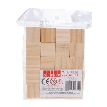 Südor Ahşap Küp Blok Naturel 20'li