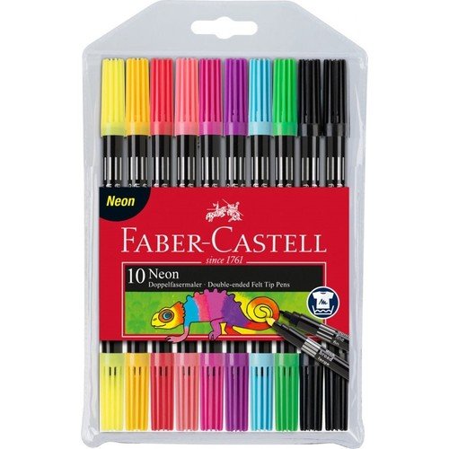 Faber-Castell Keçeli Boya Kalemi Neon Çift Taraflı 10 Renk