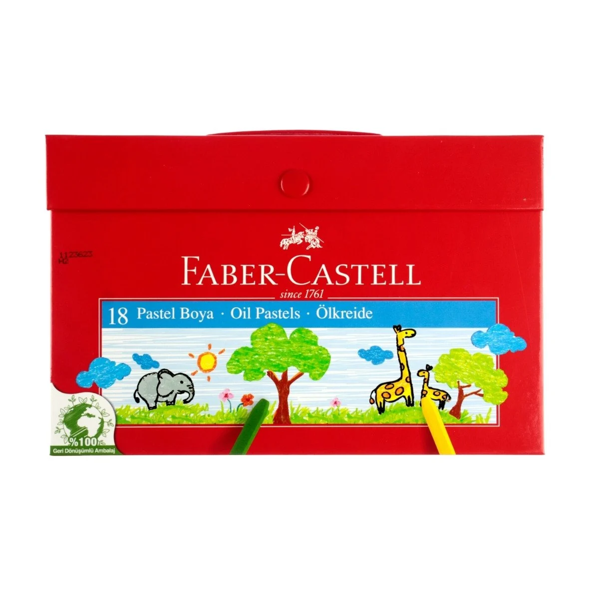 Faber Castell Karton Çantalı Tutuculu Pastel Boya 18 Renk 000001
