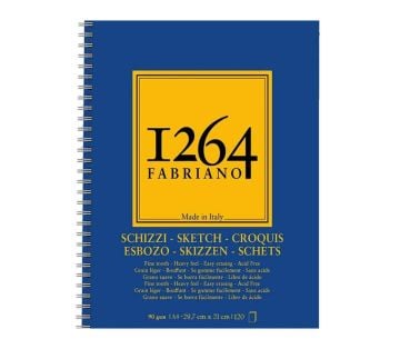 Fabriano 1264 Sketch Paper Eskiz Defteri 90 gr A4 120 yp Yandan Spiralli