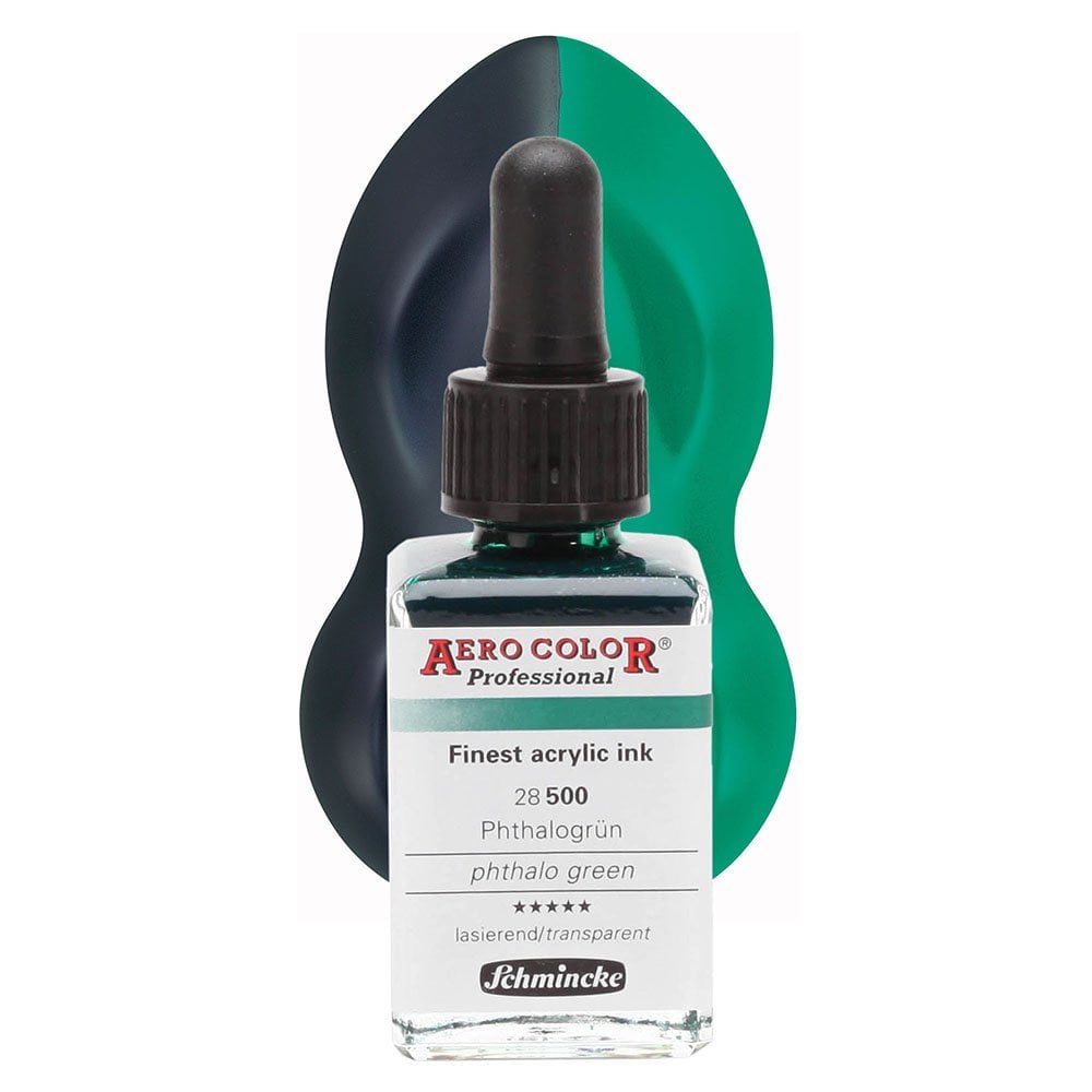 Schmincke Aero Color Airbrush Mürekkep 28 ml. 500 Phthalo Green