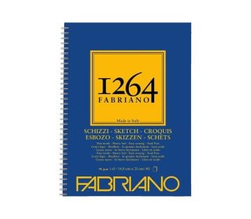 Fabriano 1264 Sketch Paper Eskiz Defteri 90 gr A5 60 yp Yandan Spiralli
