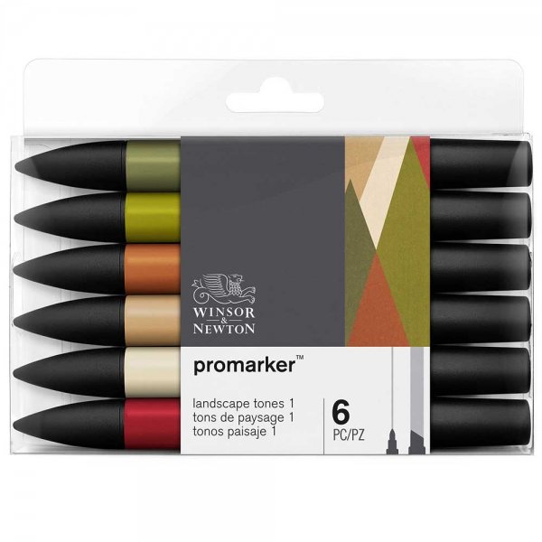 Winsor & Newton Promarker Manzara Tonlar Seti 1 (6 renk)