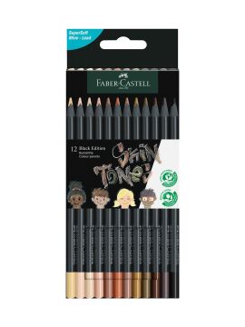 Faber Castell Black Edition Üçgen Gövde Kuru Boya Kalem Seti 12'li Skin Tones 116414
