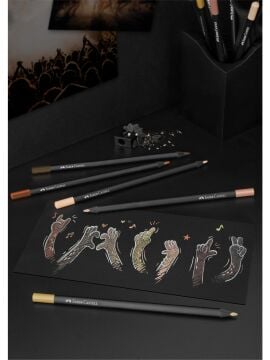 Faber Castell Black Edition Üçgen Gövde Kuru Boya Kalem Seti 12'li Skin Tones 116414