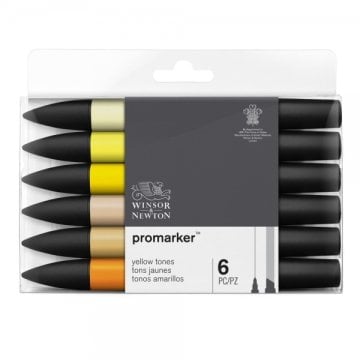 Winsor & Newton Promarker Sarı Tonlar Seti (6 renk)