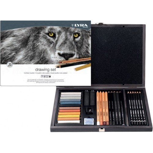 Lyra Drawing Çizim Seti 31 Parça Ahşap Kutulu
