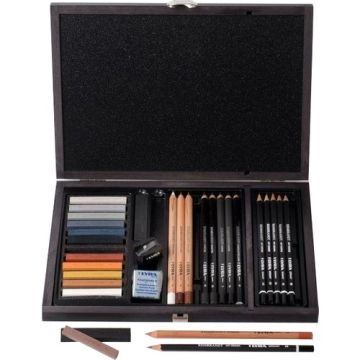 Lyra Drawing Çizim Seti 31 Parça Ahşap Kutulu