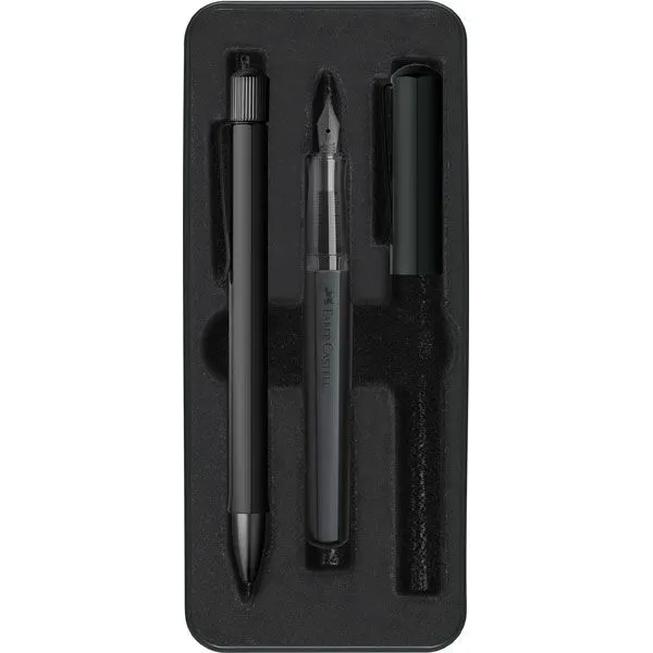 Faber Castell Hexo Dolma Kalem ve Tükenmez Kalem Set Siyah 140579