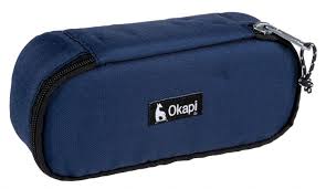 Okapi Oval Tek Gözlü Fermuarlı Bez Kalem Kutusu Okp-121 Lacivert