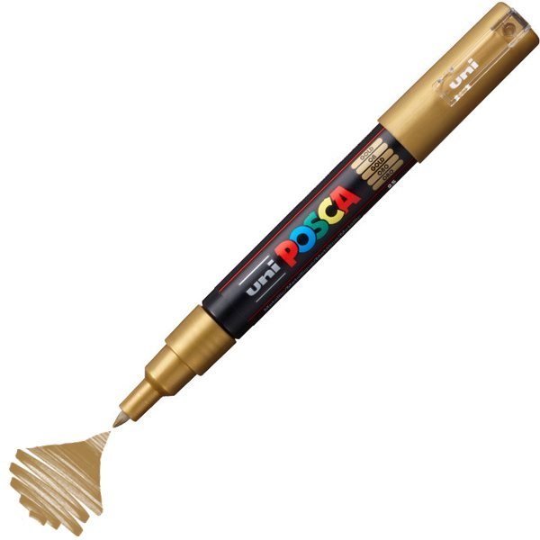 Uni Posca PC-1M Boyama Markörü 0.7 mm METALİK ALTIN