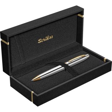 Scrikss 35 Tükenmez Kalem Gold Krom Lüks Kutuda