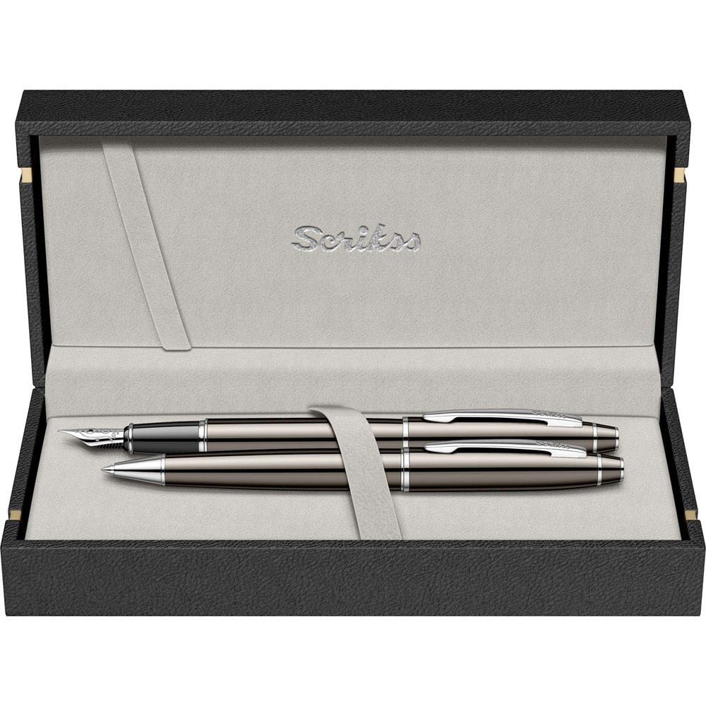 Scrikss 35 Dolma Kalem + Tükenmez Kalem Seti Titanyum