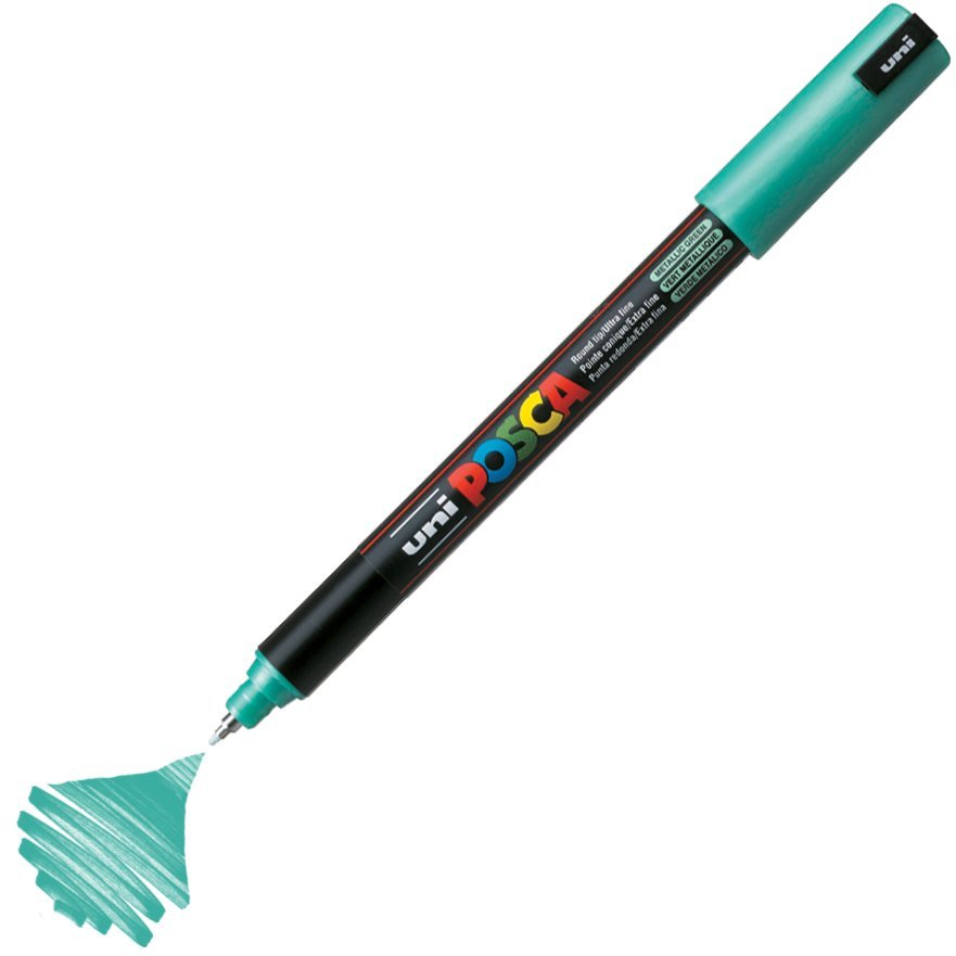 Uni Posca PC-1MR Boyama Markörü 0.7 mm METALİK YEŞİL