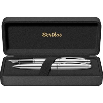 Scrikss 88 Dolma Kalem + Tükenmez Kalem Seti Krom