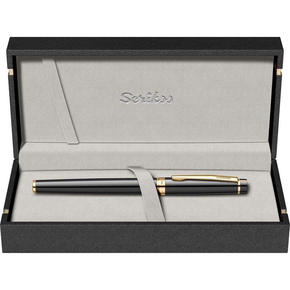 Scrikss 38 Roller Kalem Siyah Altın Lüks Kutuda