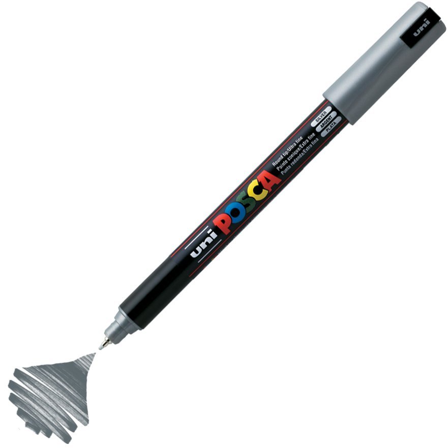 Uni Posca PC-1MR Boyama Markörü 0.7 mm METALİK GÜMÜŞ