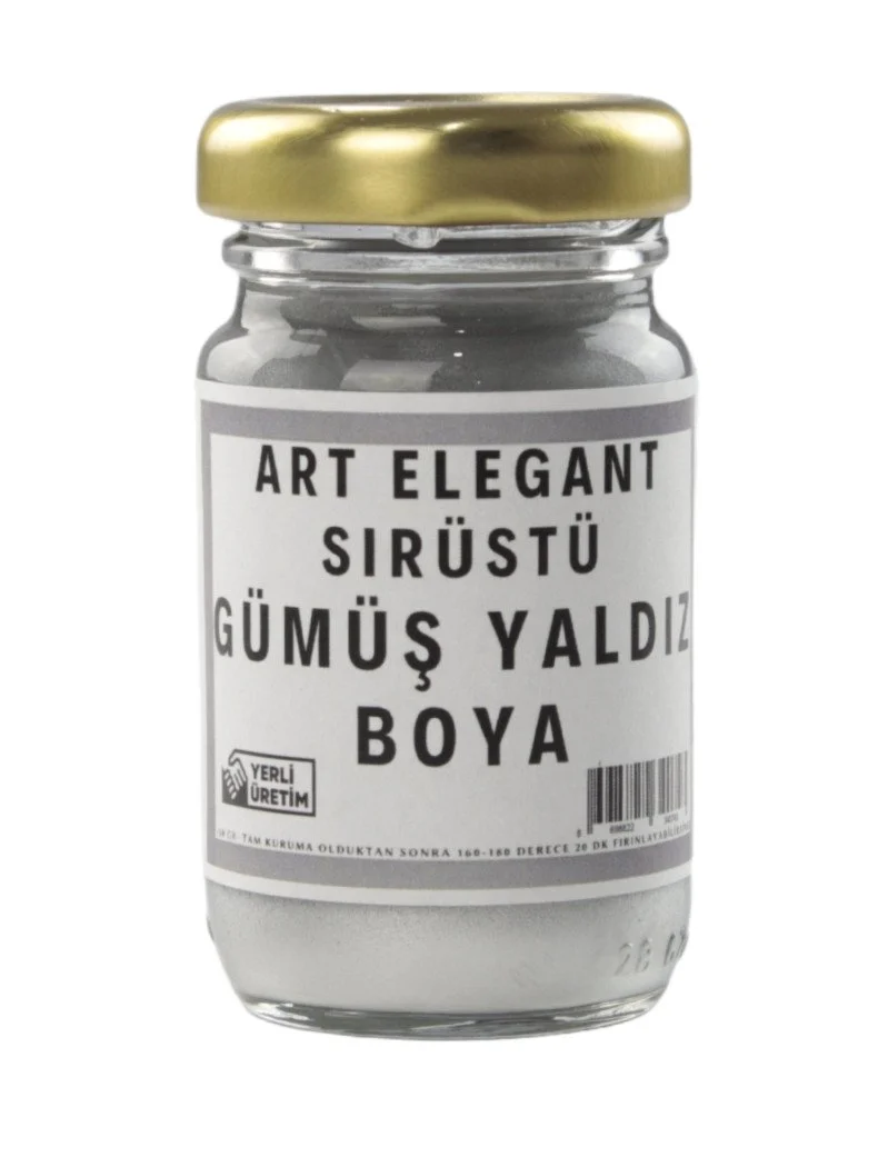 Art Elegant Sır Üstü Seramik Yaldız Boyası Gümüş 50 gr