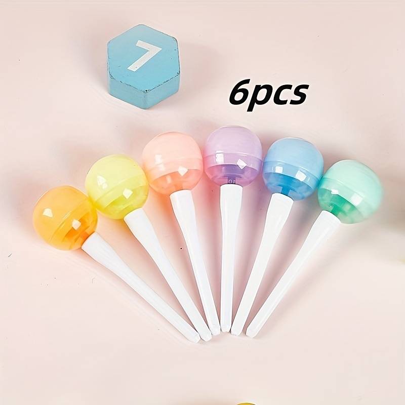 Lolipop Desenli Fosforlu Kalem 6 Renk