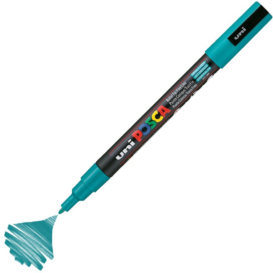 Uni Posca PC-3M Boyama Markörü 0.9-1.3 mm ZÜMRÜT YEŞİLİ